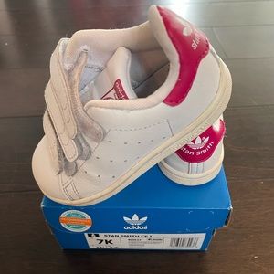 Adidas stan smith white-pink for toddler size 7K